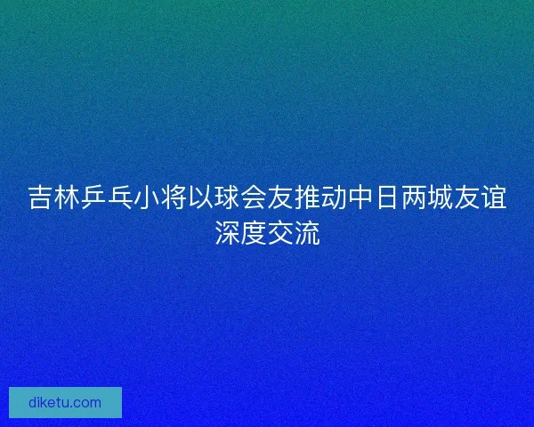 吉林乒乓小将以球会友推动中日两城友谊深度交流